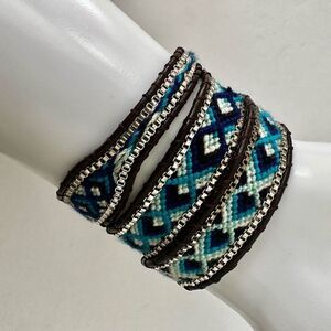 Nakamol blue threaded  wrap bracelet